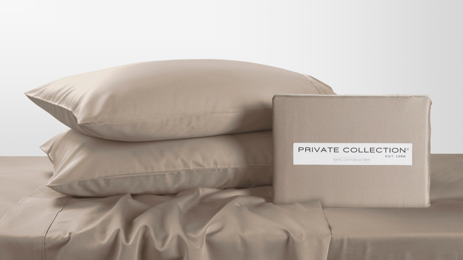 500TC Cotton Sateen Mink Sheet Set by Private Collection
