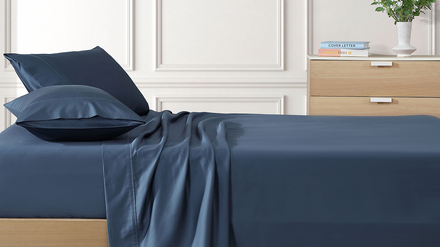 500TC Cotton Sateen Slate Sheet Set by Private Collection