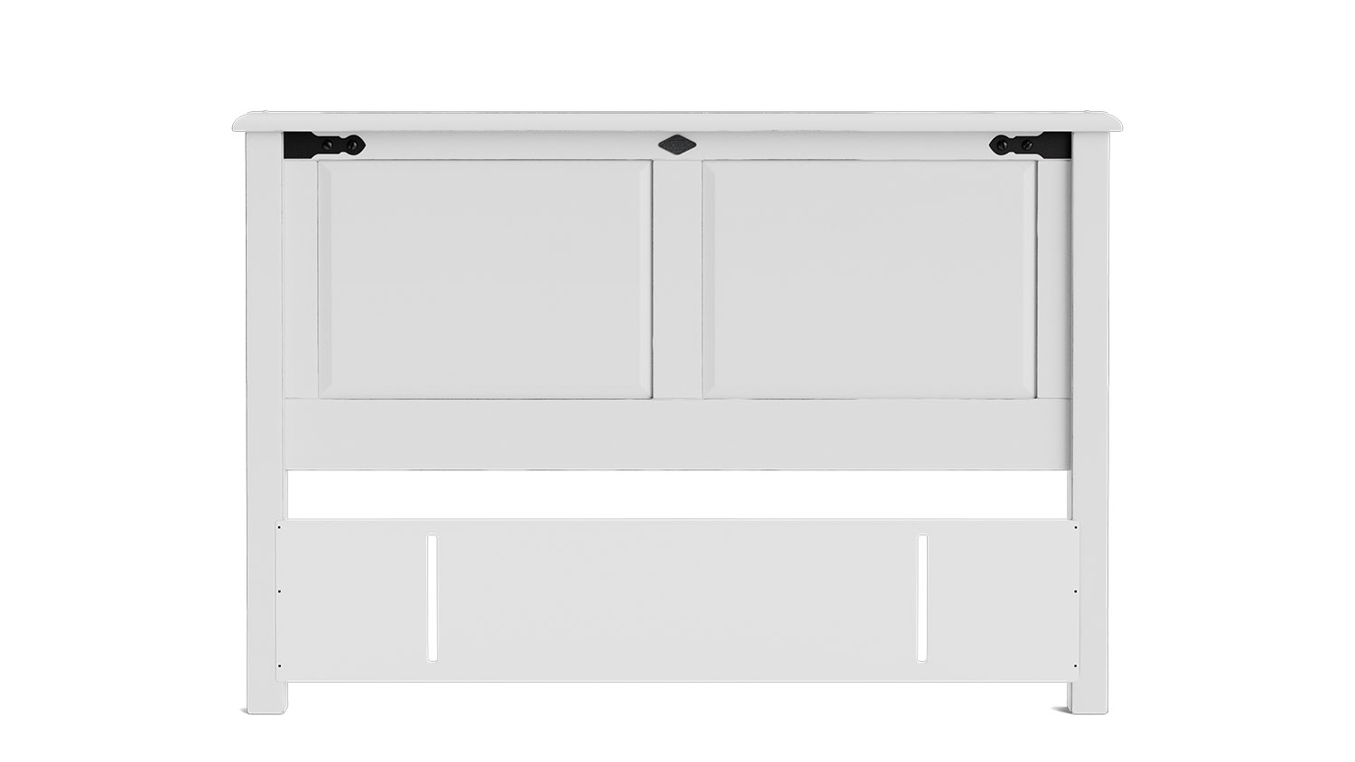 Nordic Panelled Headboard, NZ-made, stylish and durable bedroom furniture crafted from NZ pine - Aged White Paint