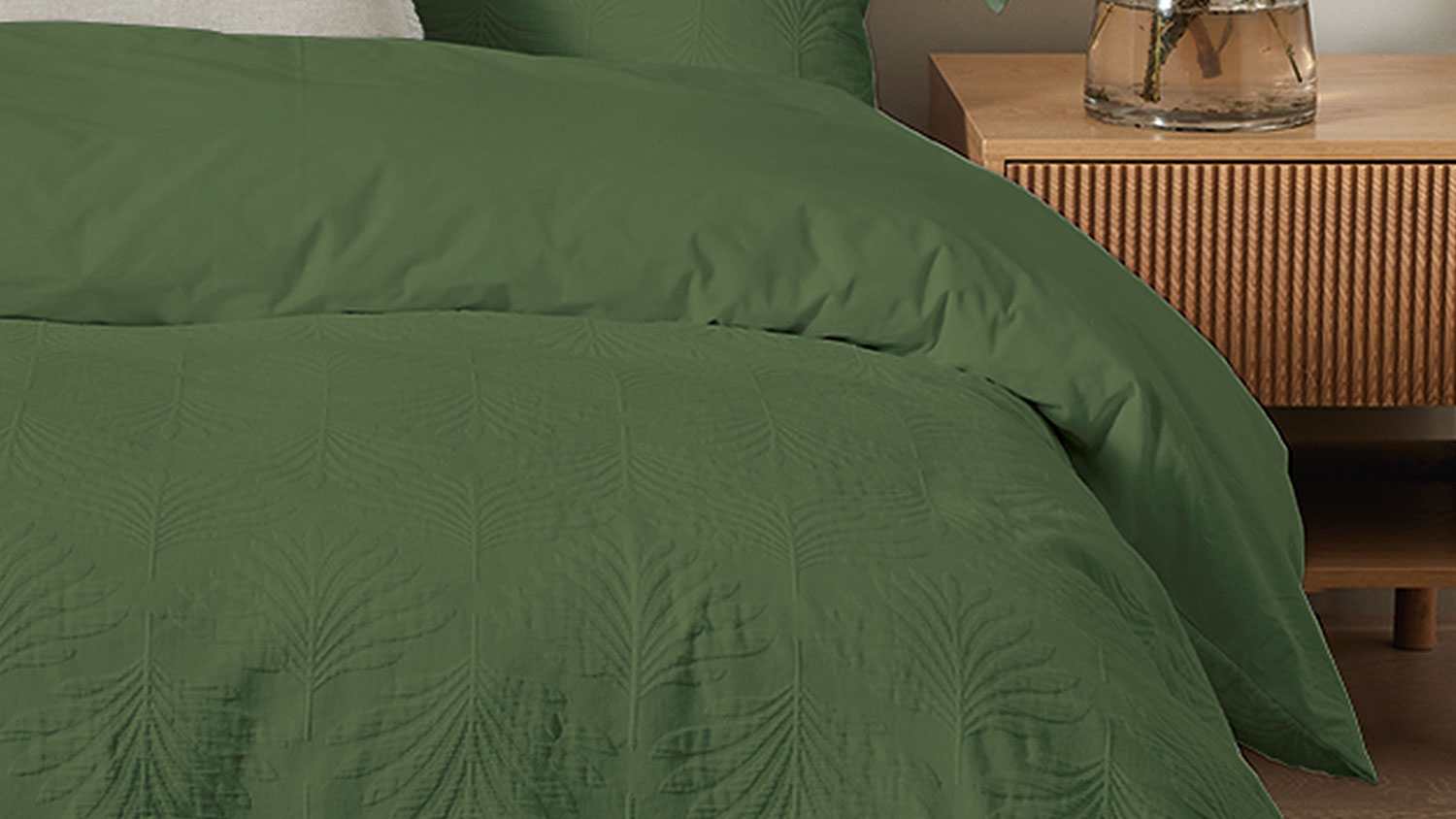 Palms Green Duvet Cover Set by L'Avenue