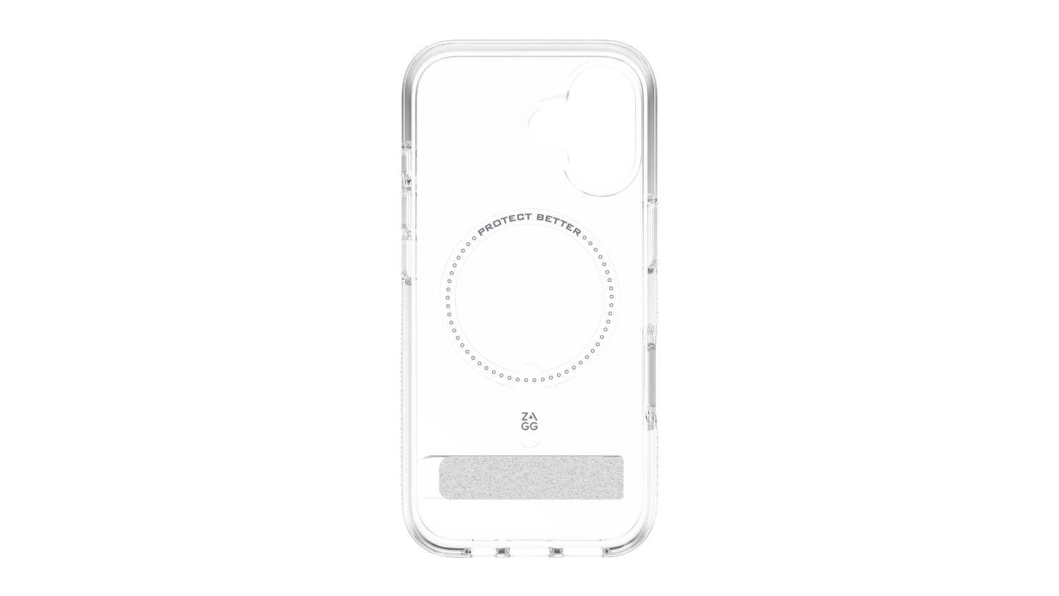 A clear Zagg Crystal Palace Snap case for iPhone 17