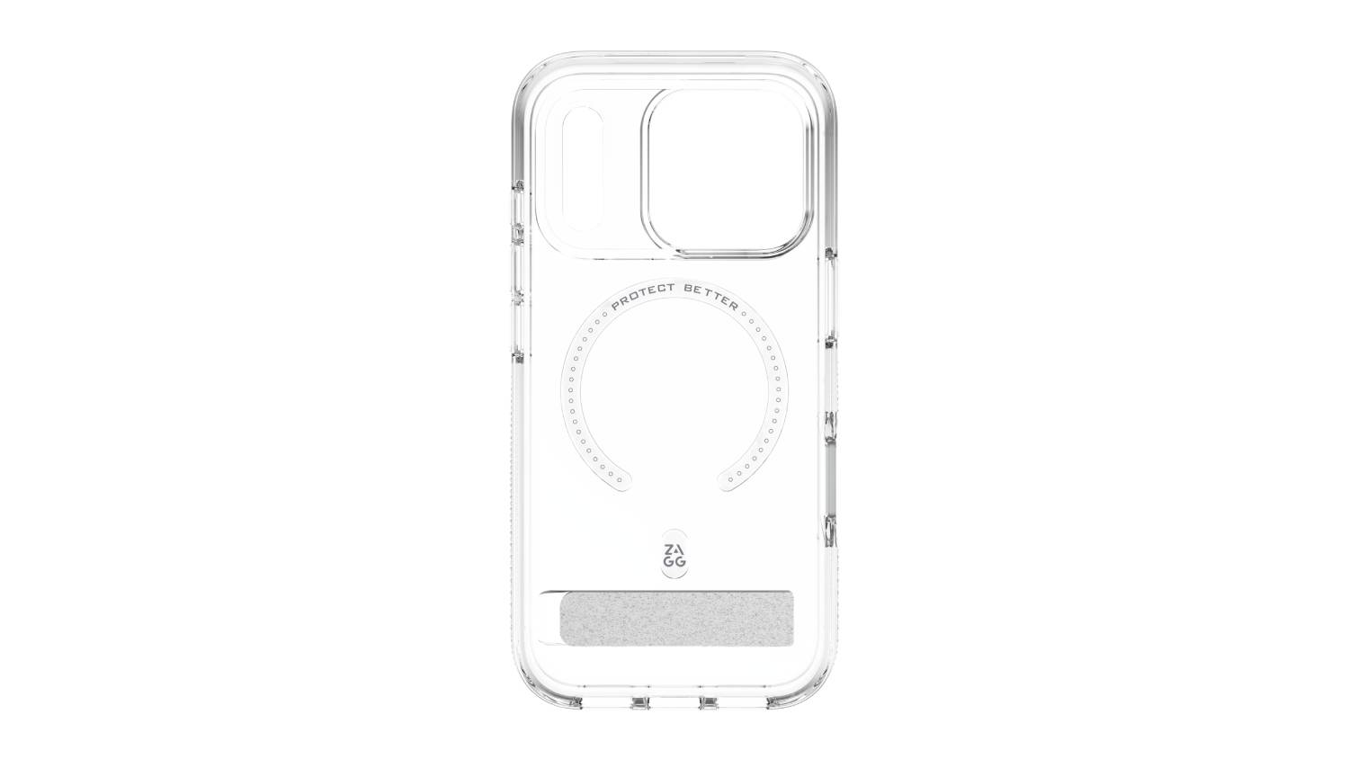 A clear Zagg Crystal Palace Snap case for iPhone 17 Pro