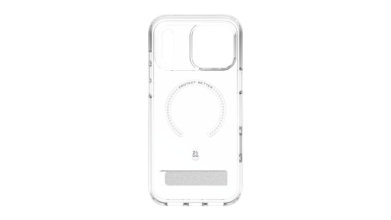 A clear Zagg Crystal Palace Snap case for iPhone 17 Pro Max