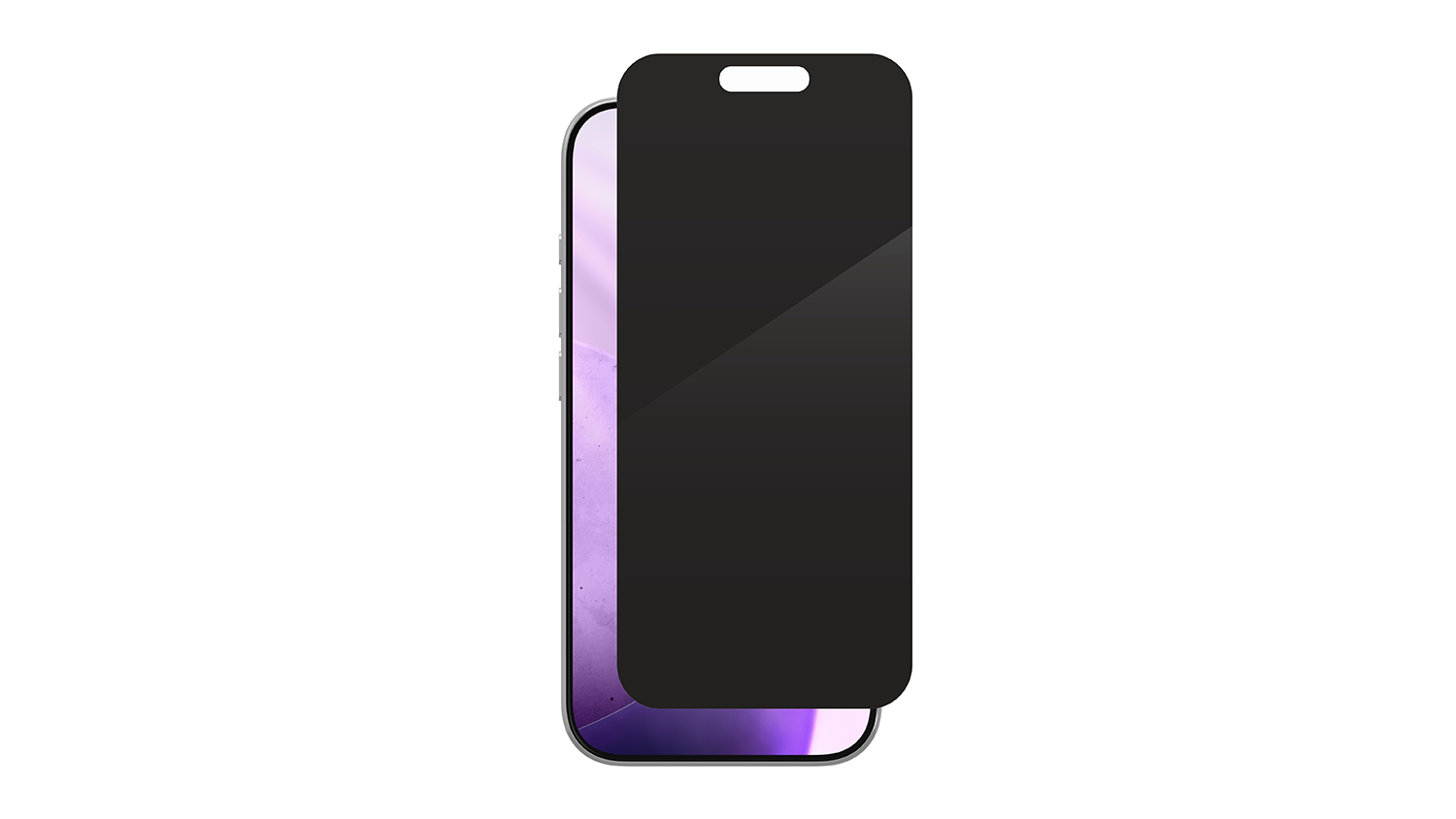 Smartphone with a partially applied privacy screen protector