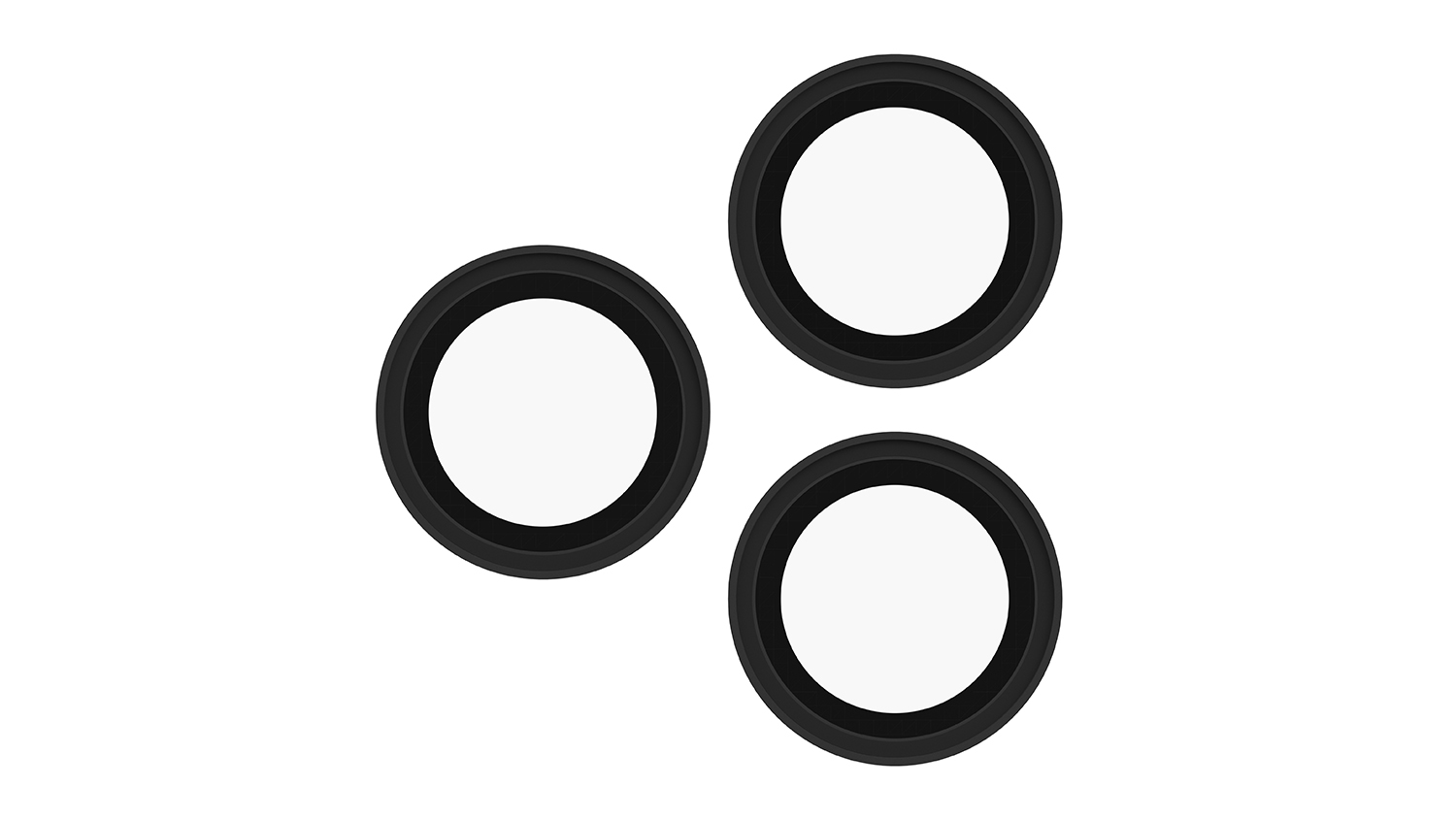 Front view of the Zagg Glass Elite Camera Rings Lens Protector for iPhone 17 Pro/Pro Max