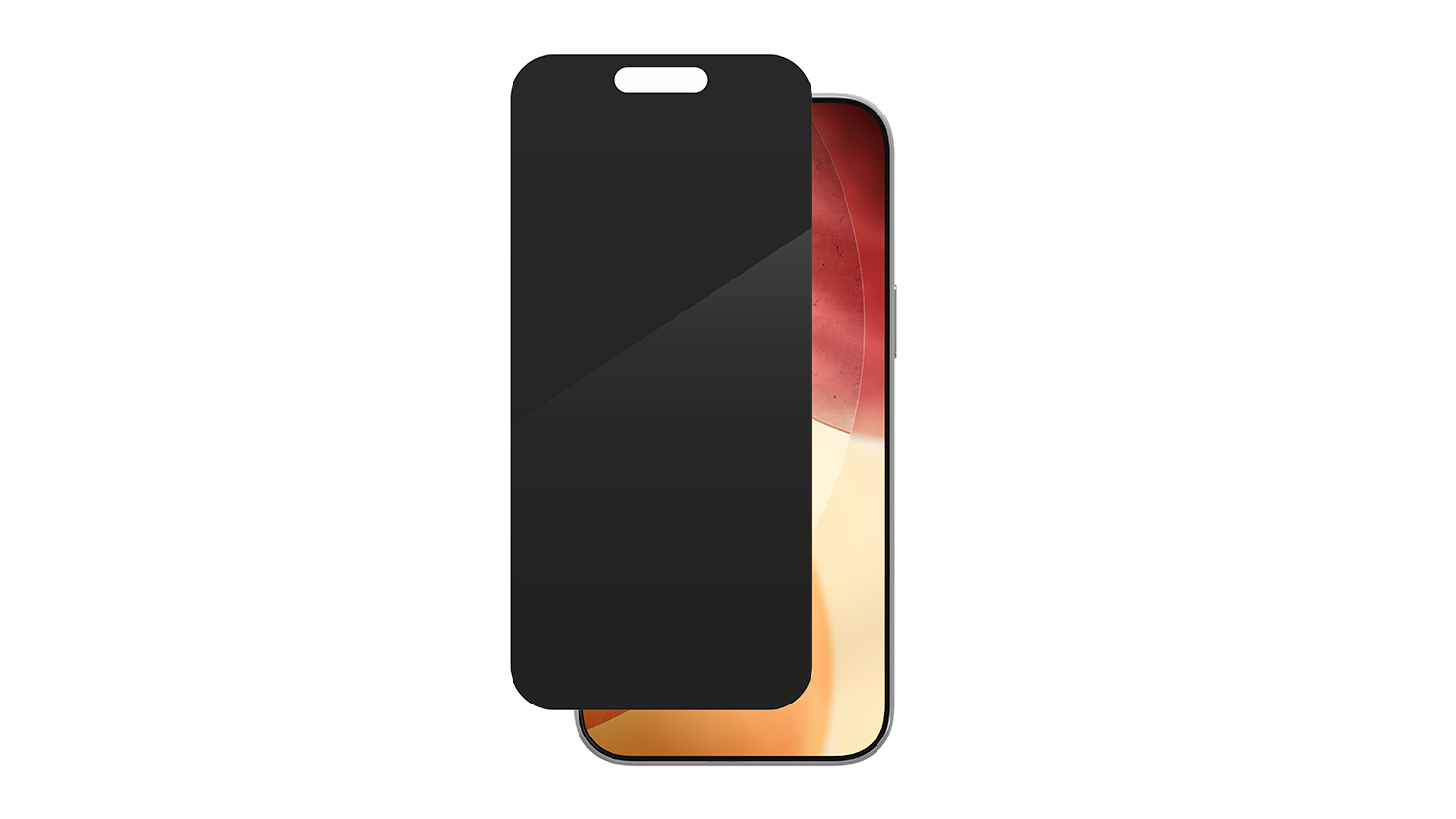 Smartphone with a partially applied privacy screen protector