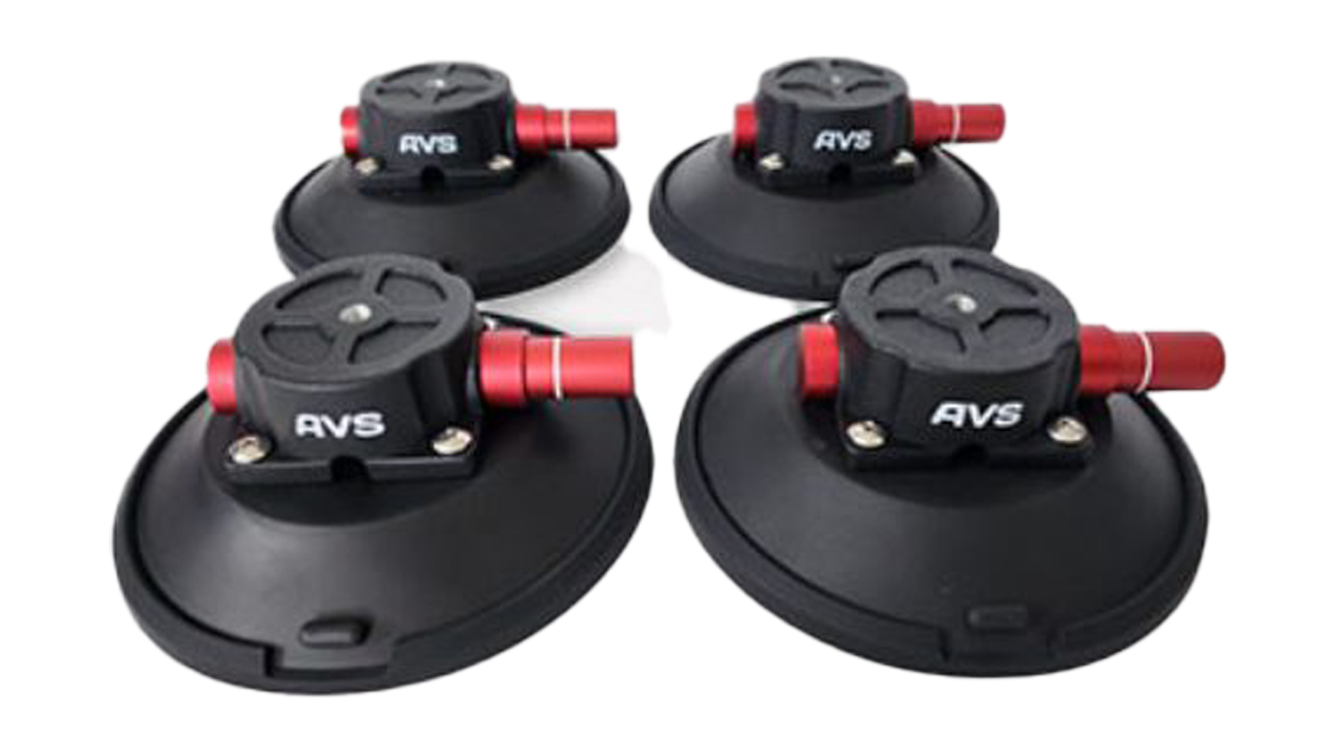 Four Air Vision Systems suction pads with metal connectors and valve knobs