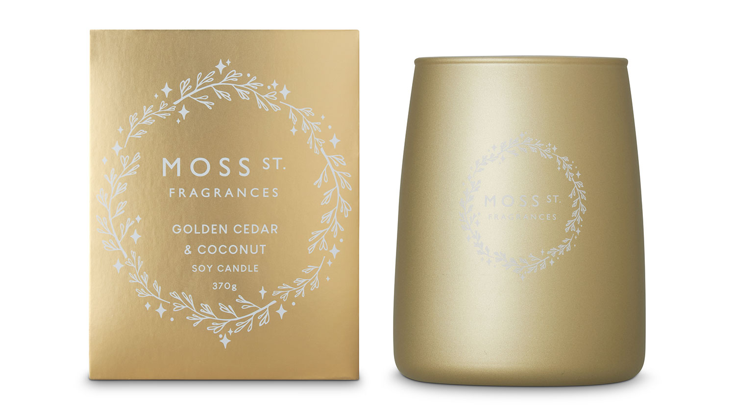 Moss St. 370g Scented Soy Candle - Golden Cedar & Coconut