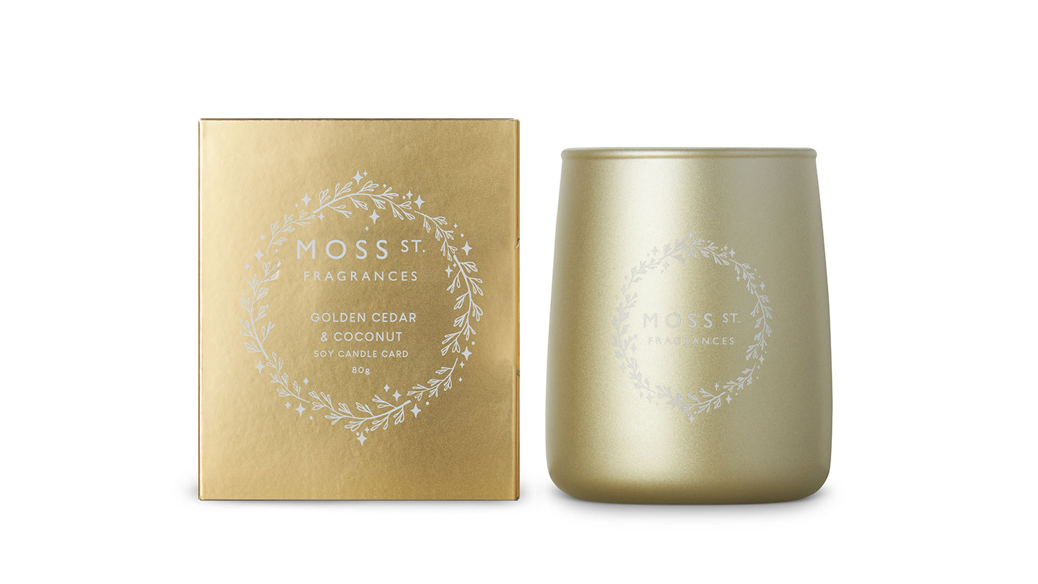 Moss St. 80g Scented Soy Candle - Golden Cedar & Coconut