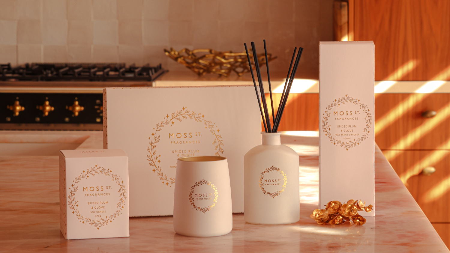 Moss St Mini Candle and Diffuser Set - Spiced Plum & Clove