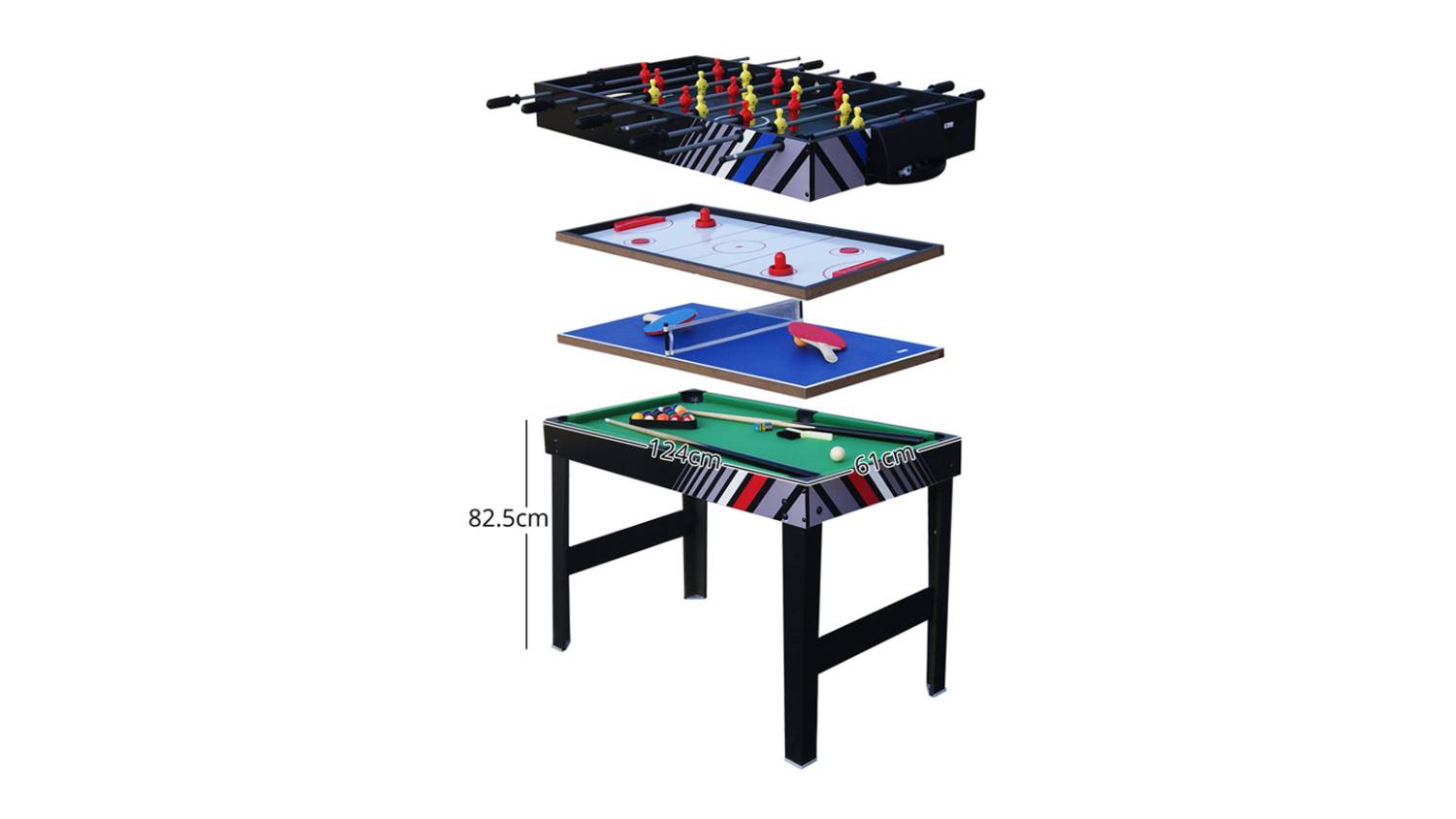 TSB Living Foosball Table 4ft 4-in-1 - Multi-Function Indoor Game Table