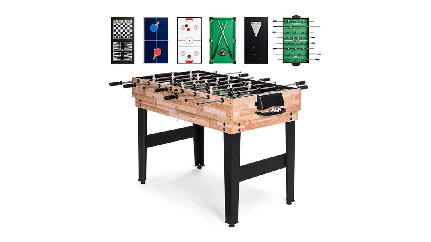 TSB Living Foosball Table 4ft 10-in-1 - Multi-Function Game Table for Family Fun