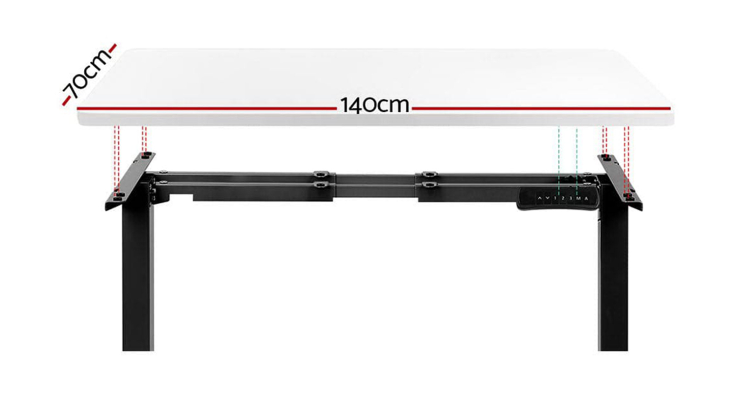 Artiss Fully Adjustable Motorised Standing Desk 140 x 70-120cm - White/Black