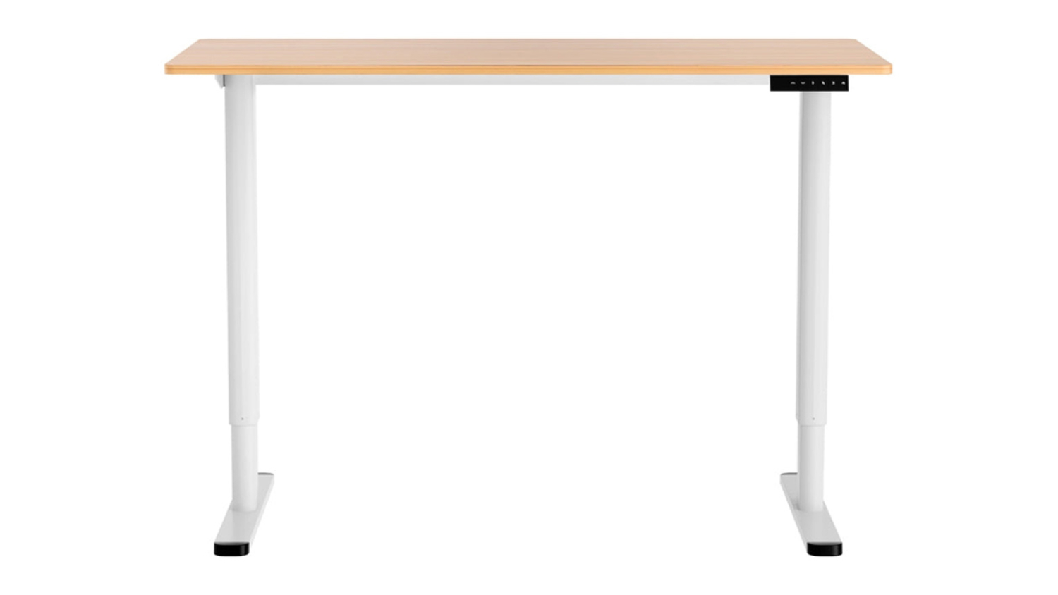 Artiss Adjustable Motorized Standing Desk 120 x 73-118cm - Natural Wood/White