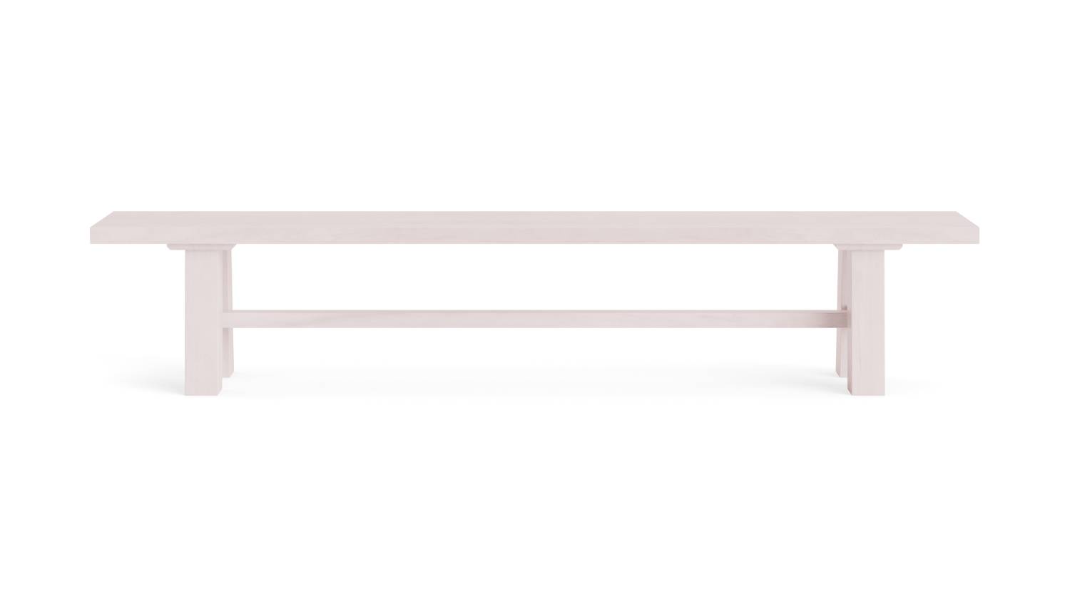 Natural wood dining bench in white wash finish