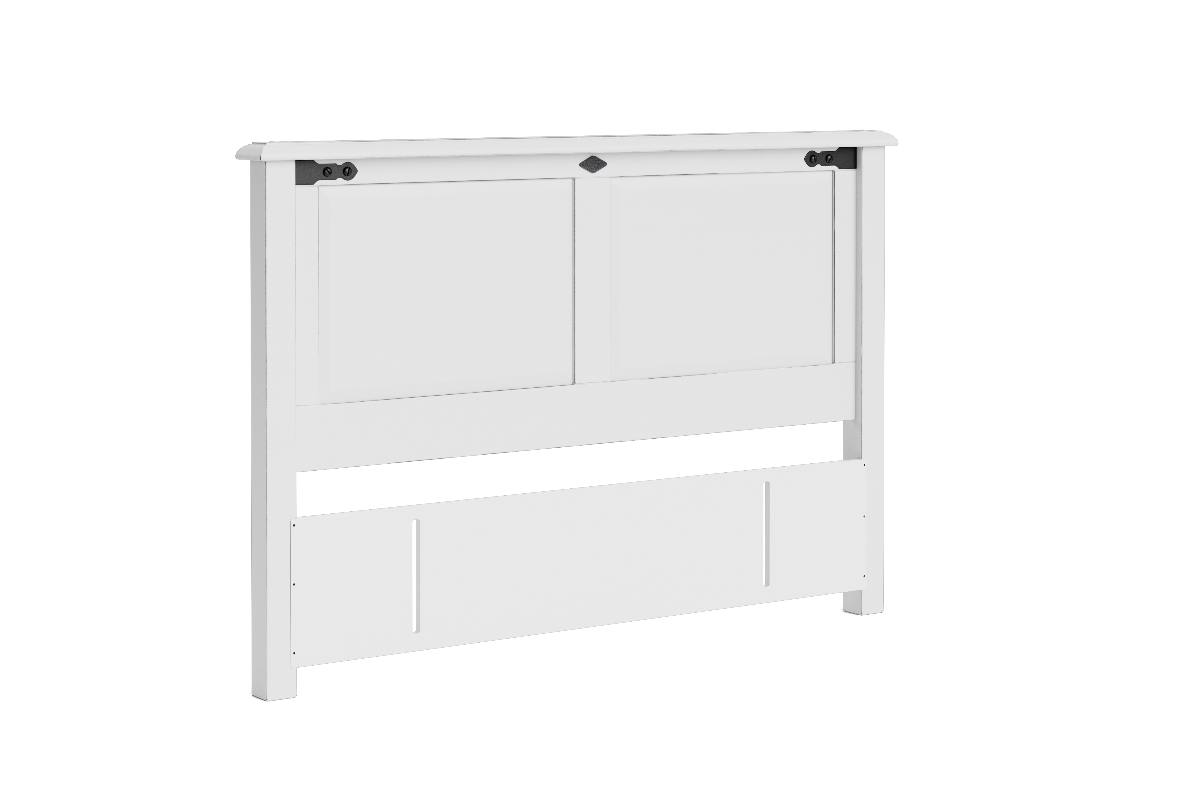 Nordic Panelled Headboard, NZ-made, stylish and durable bedroom furniture crafted from NZ pine - Aged White Paint