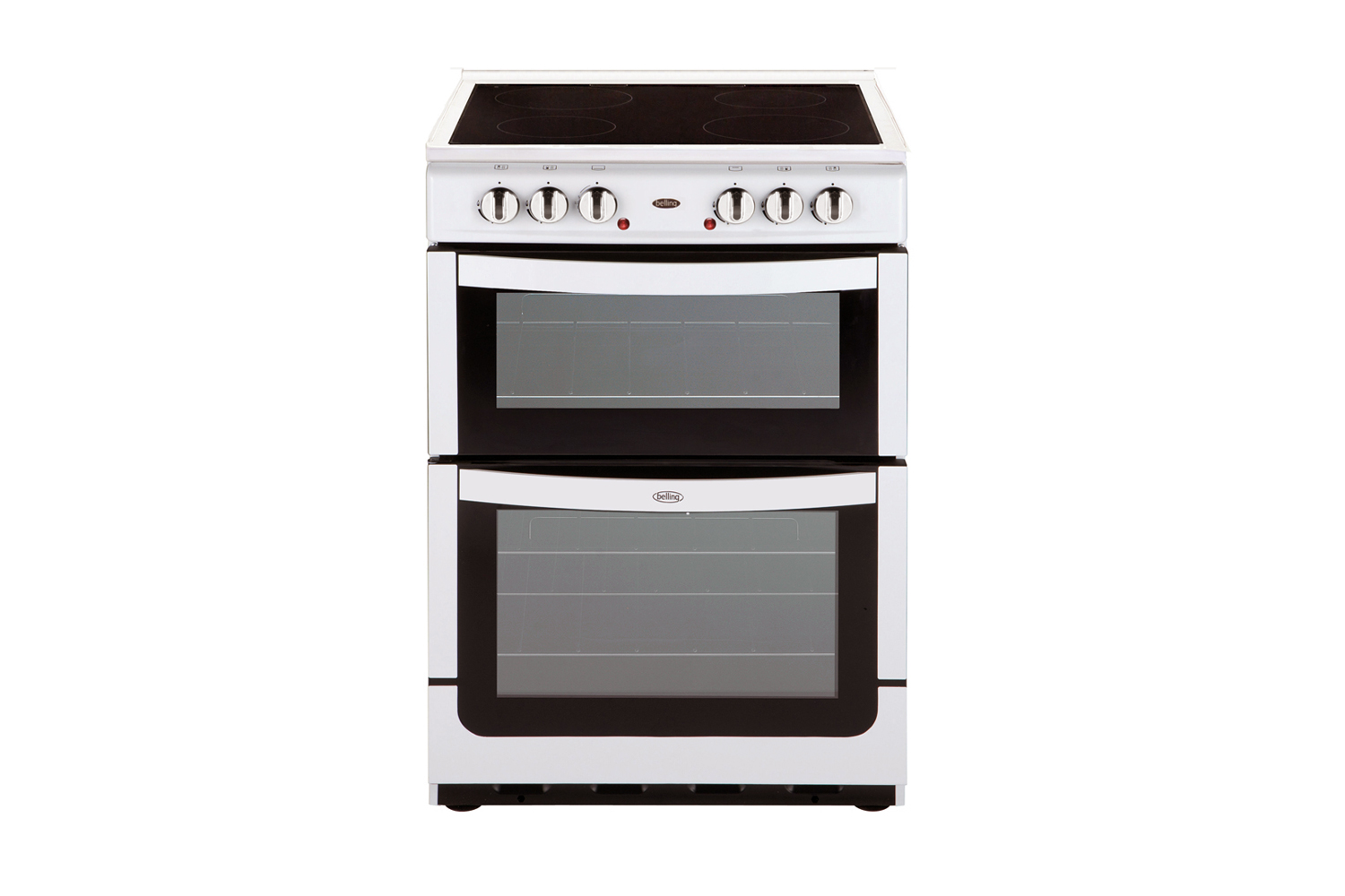 Belling 60cm Double Oven with Ceramic Cooktop White Harvey Norman