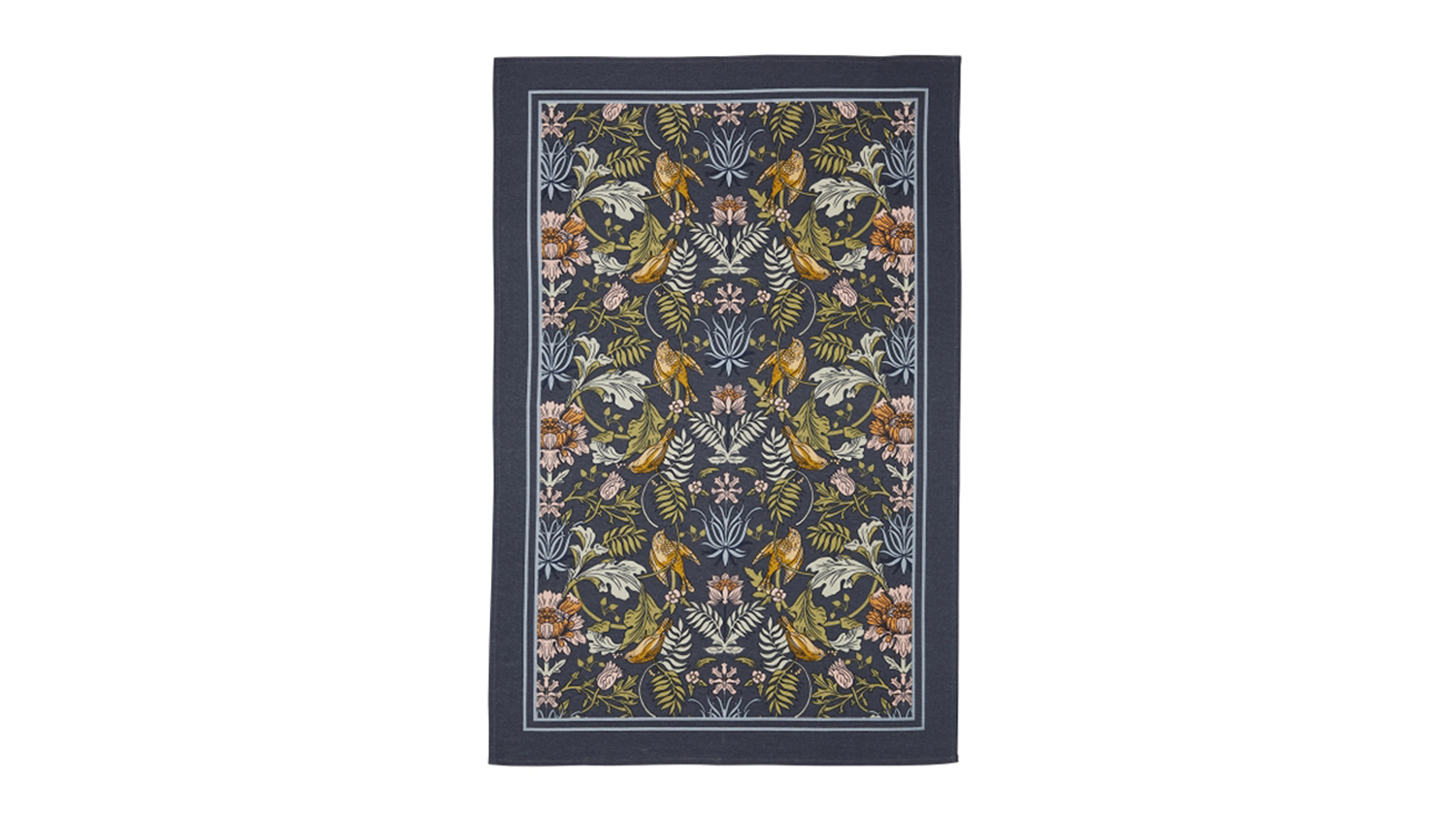 An Ulster Weavers cotton tea towel with finch & flower pattern