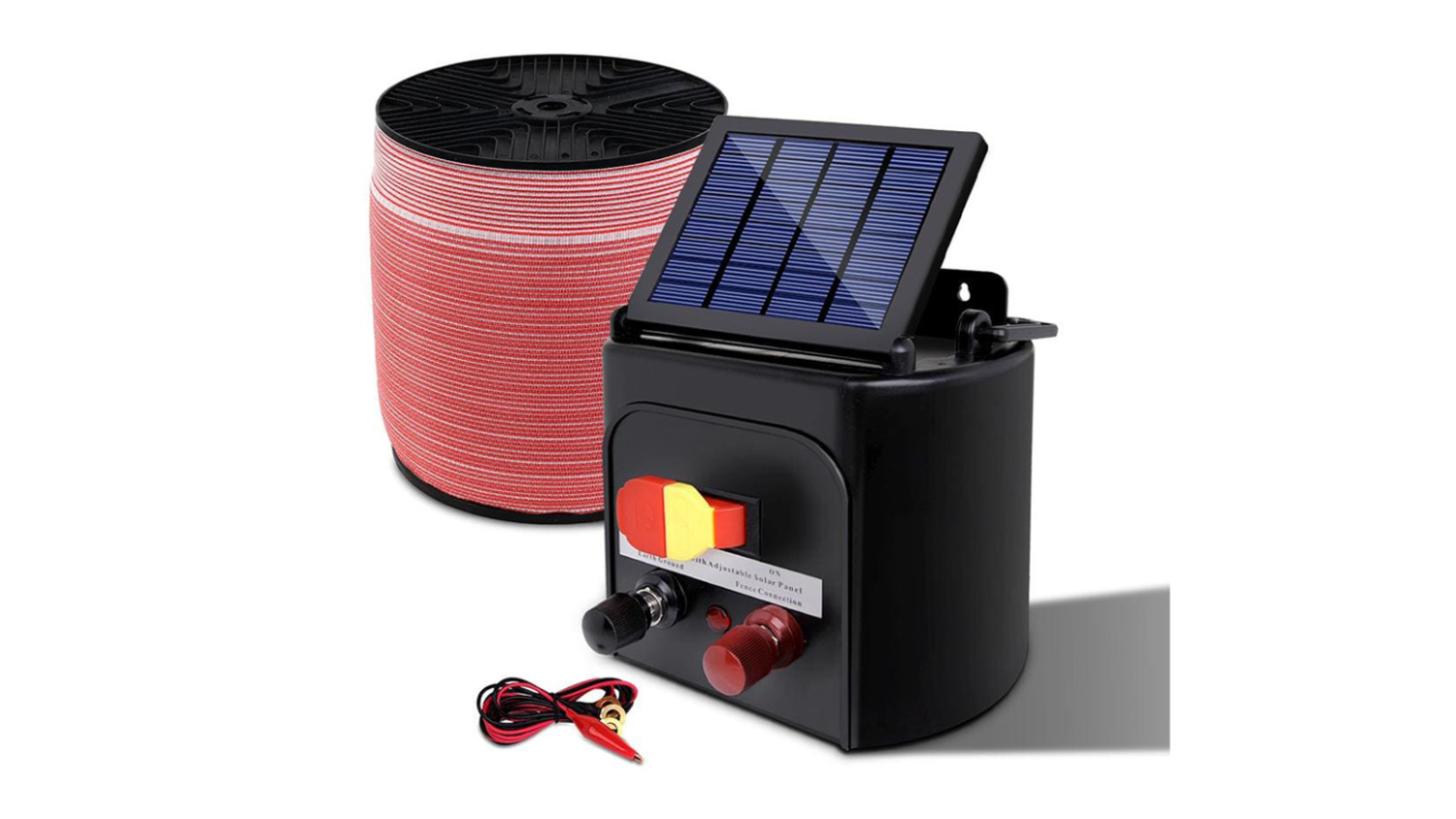 Giantz Solar-Powered 3km Electric Fence Energizer - 1200m Roll