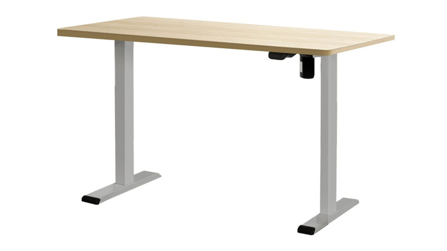 A side view of the adjustable motorised standing desk