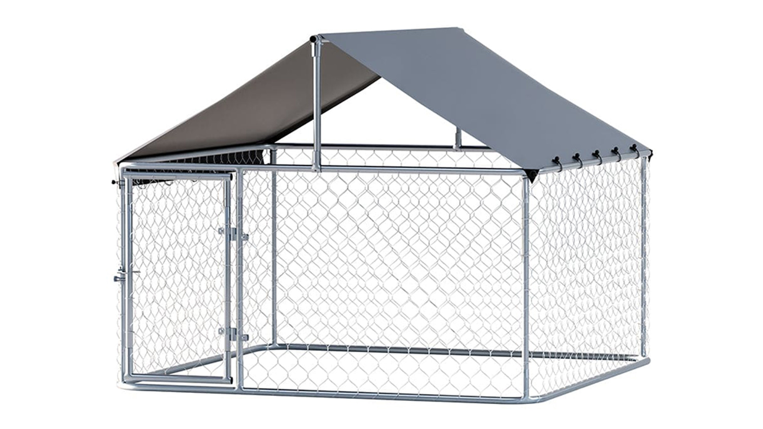 A side angle of a doghouse