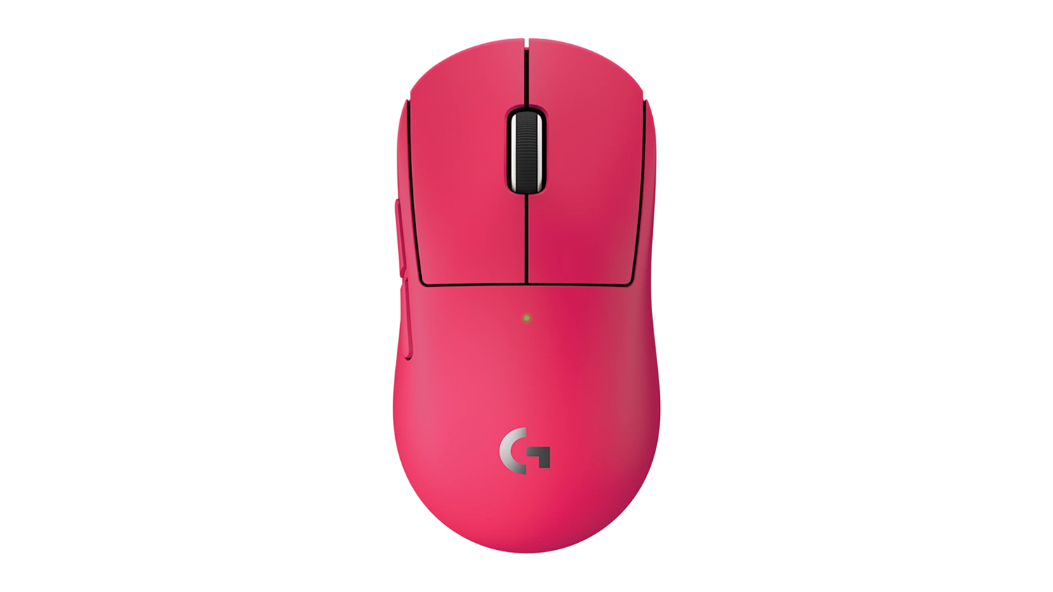 Front view of the Logitech G Pro X Superlight in vibrant magenta