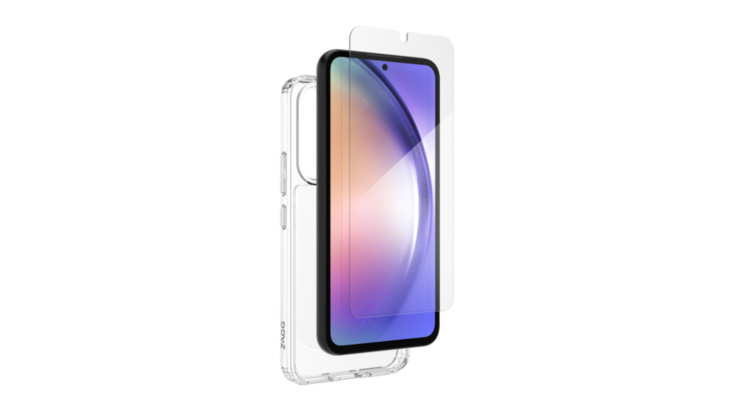 A Samsung Galaxy A16 with a clear case and screen protector