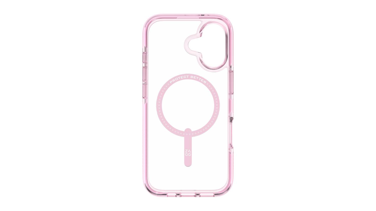 Transparent pink Zagg Santa Cruz Snap MagSafe Case for iPhone 17