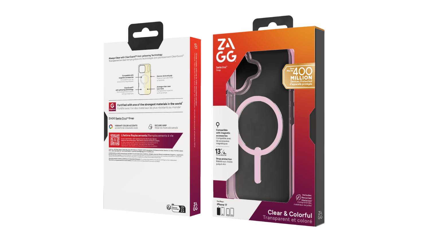 Zagg Santa Cruz Snap MagSafe Case for iPhone 17 - Pink (702318928)