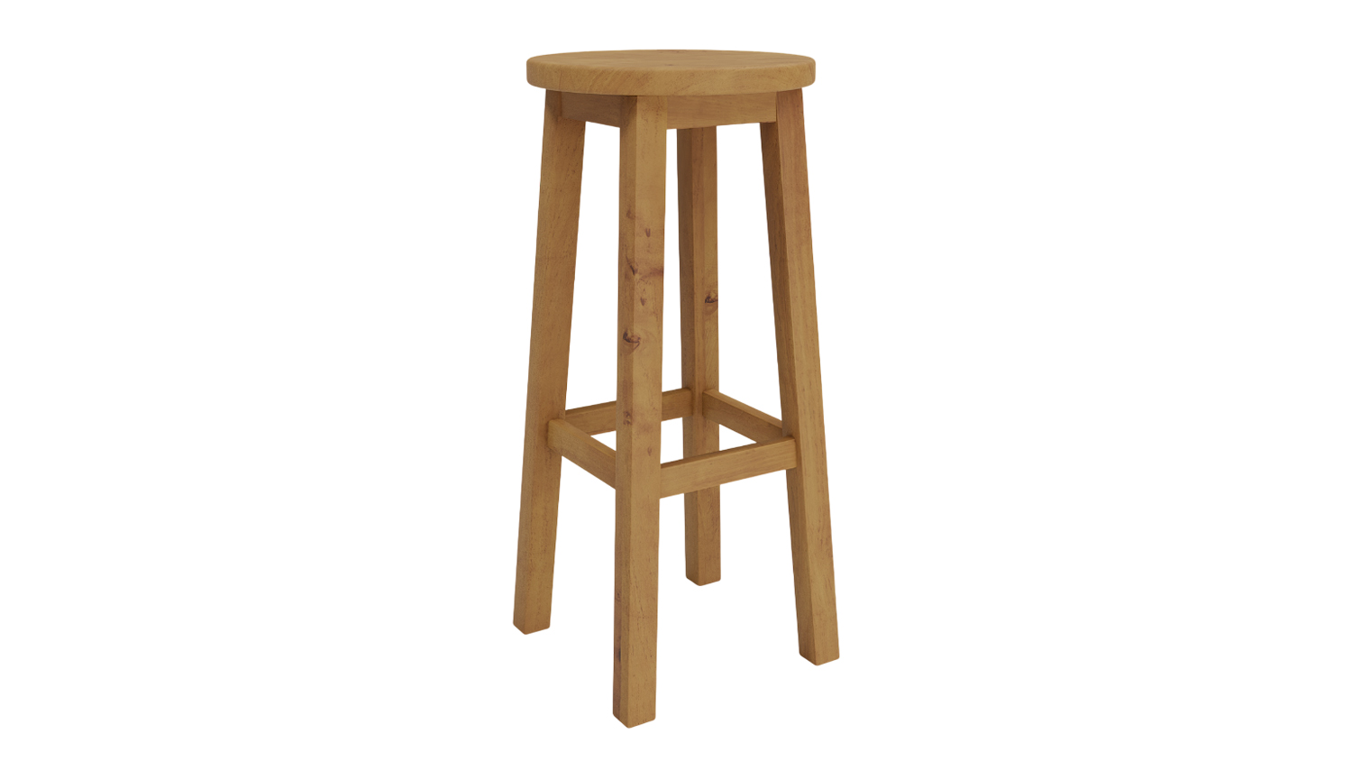 Light Rimu wood bar stool with a round solid wood seat