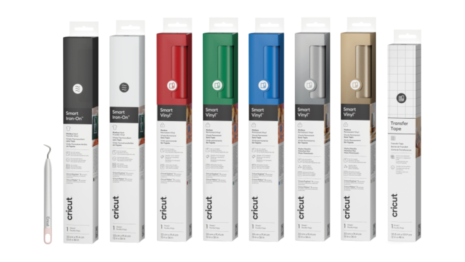 A front view of all of the items included in the Cricut Materials Starter Bundle