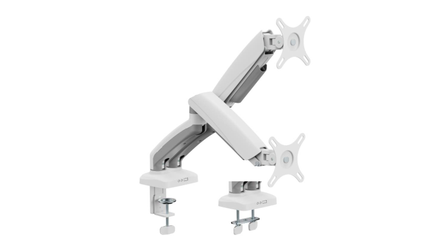 A white Konic Economy Dual-Screen Spring-Assisted Mechanical Arm