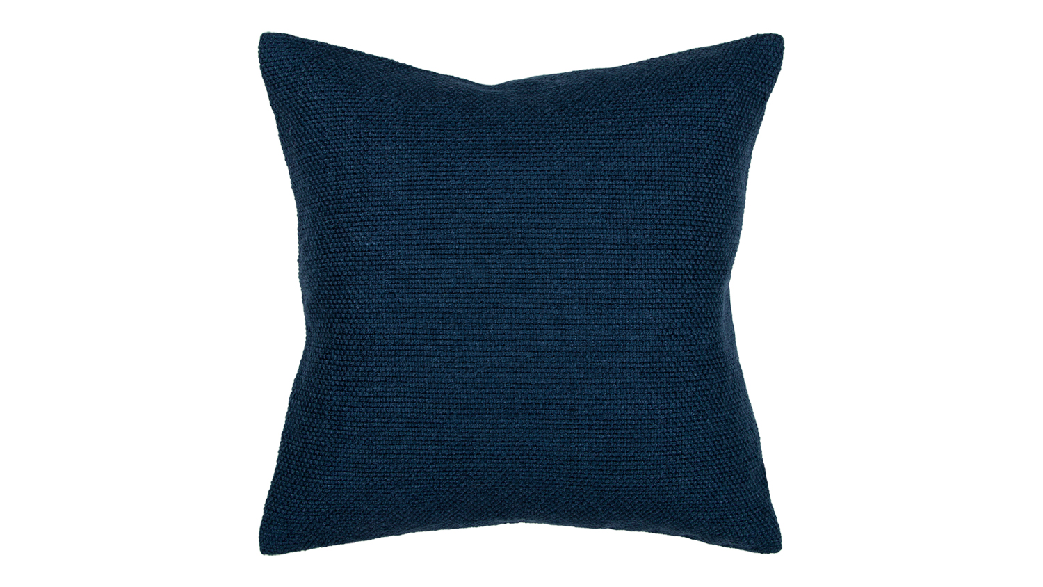 Solid dark blue square woven texture cushion.