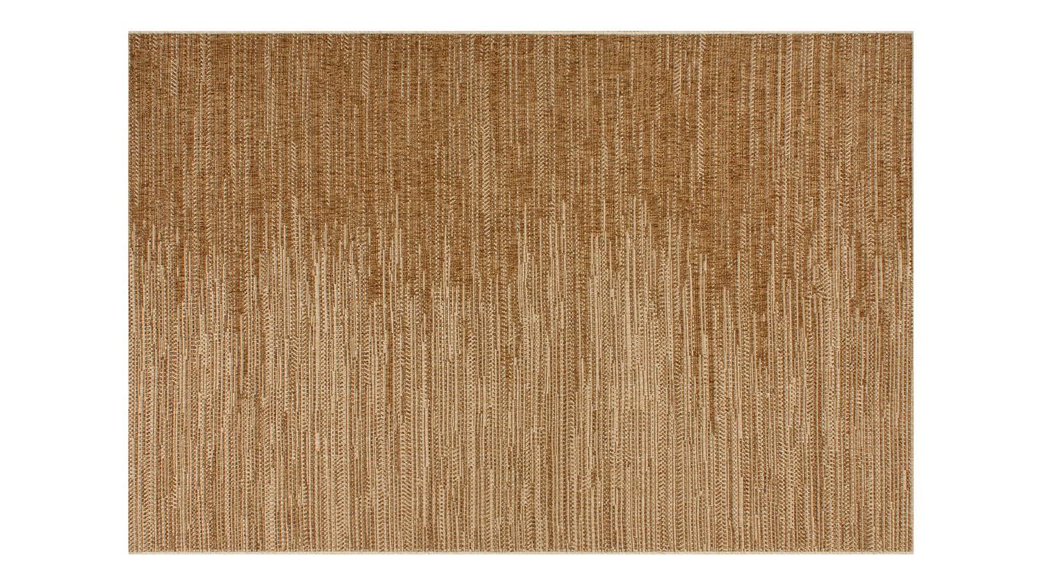 Rectangular beige woven rug with gradient texture pattern.