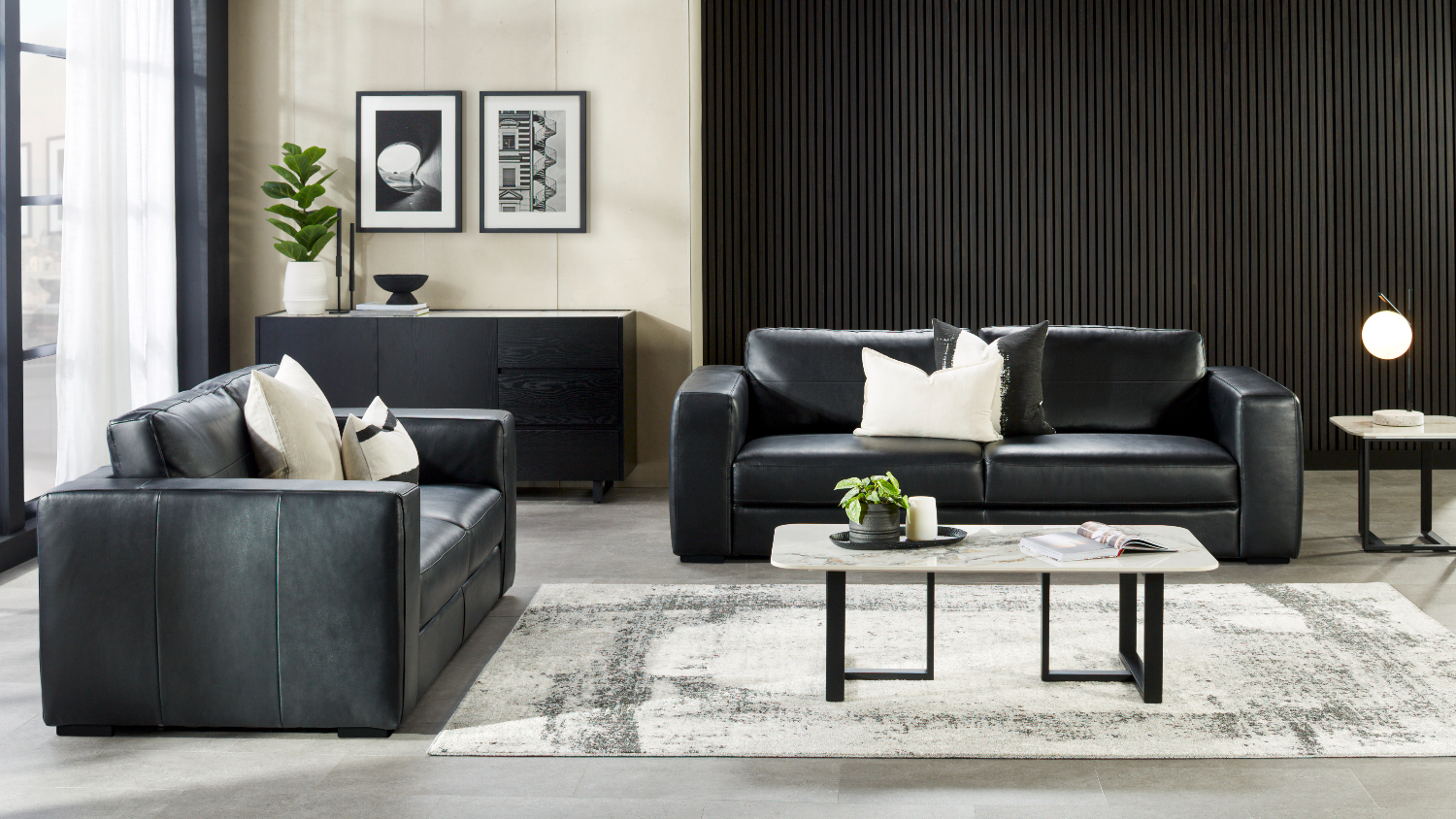 Willow 2 Piece Leather Lounge Suite