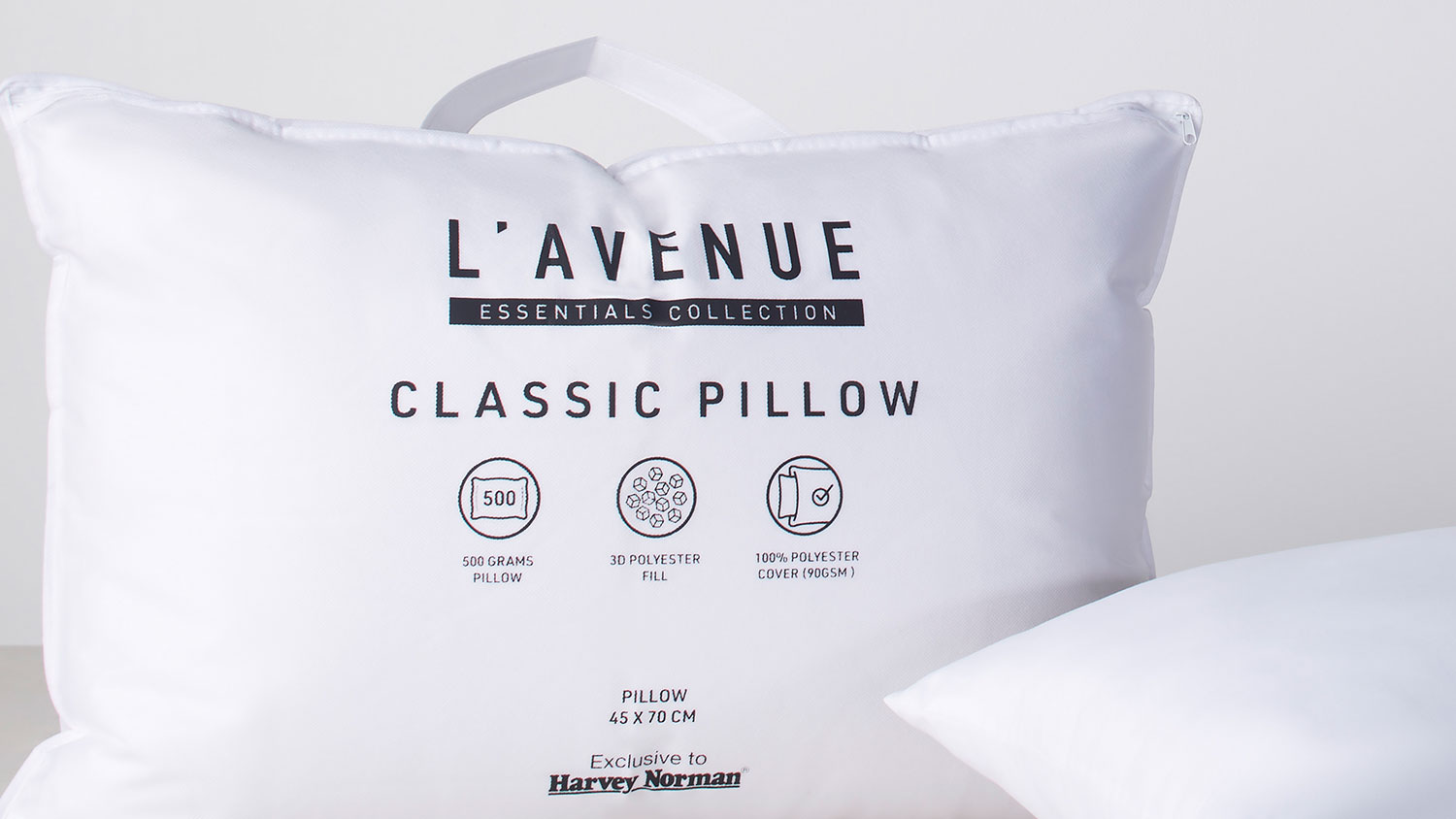 Classic Soft Pillow by L'Avenue: everyday comfort with soft microfibre fill and smooth fabric cover.
