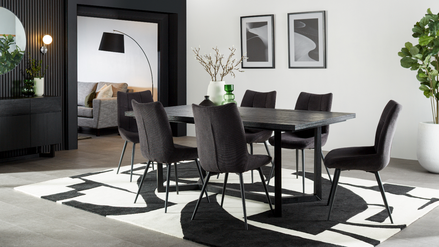 A view of the dining table in a modern home