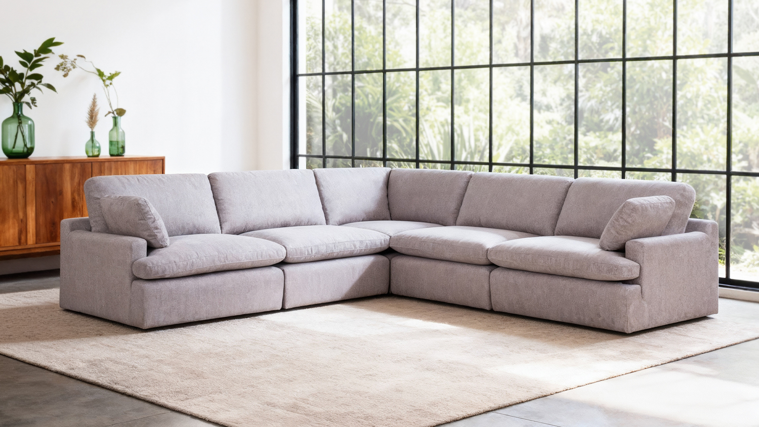 St Lucia 5 Seater Fabric Modular Lounge Suite