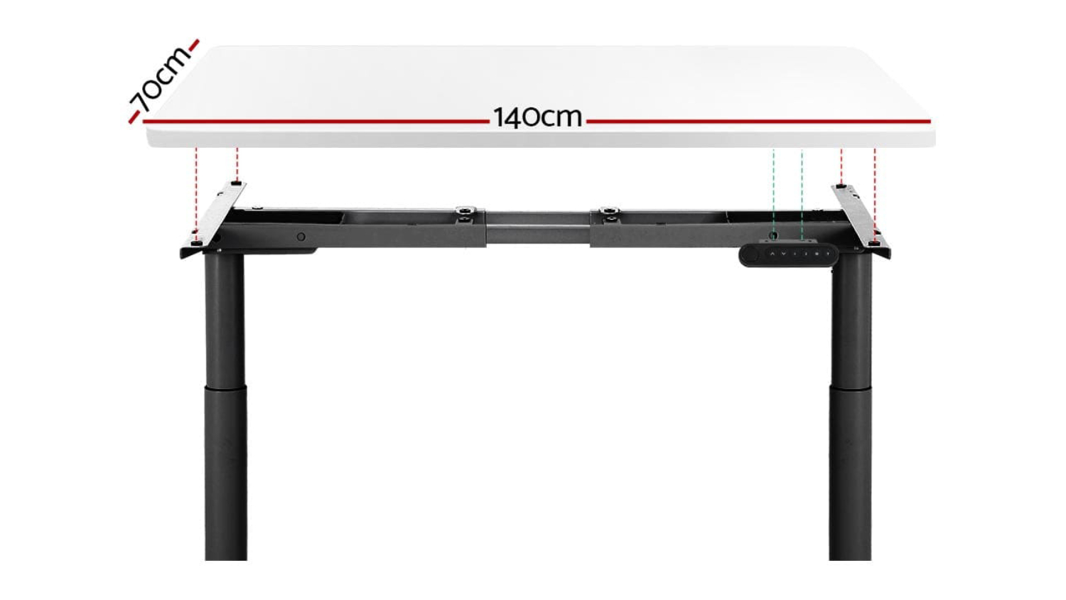Artiss Fully Adjustable Dual Motorised Standing Desk 140 x 69-117cm - White/Black