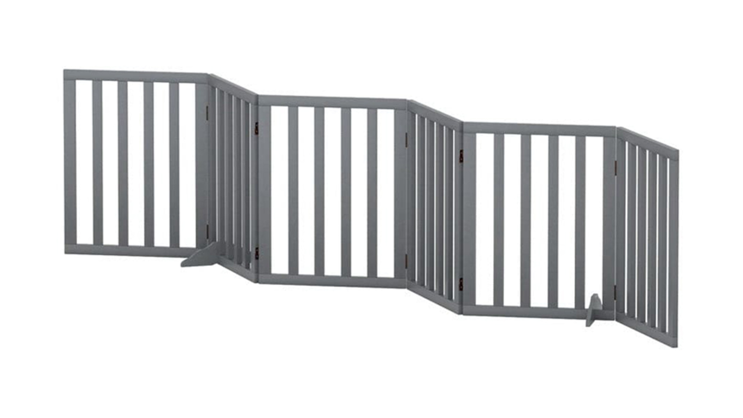 I.Pet 6 Panel Wooden Foldable Pet Fence