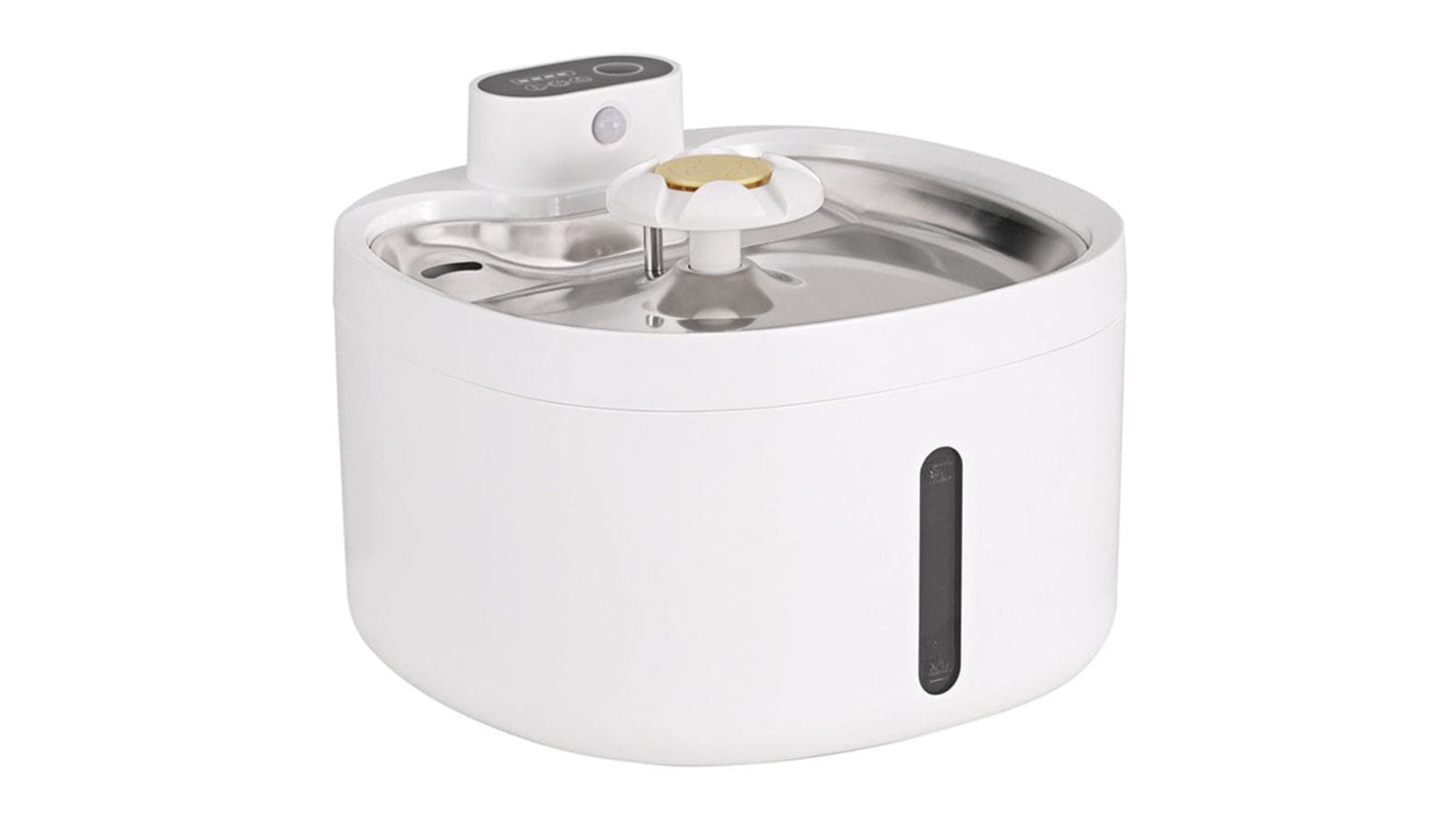 A right angle of a pet water fountain