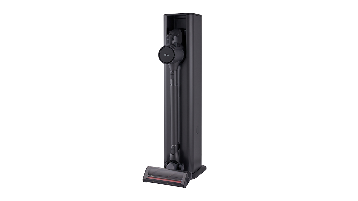 The LG CordZero A9 Titan vacuum with floor nozzle on charging stand