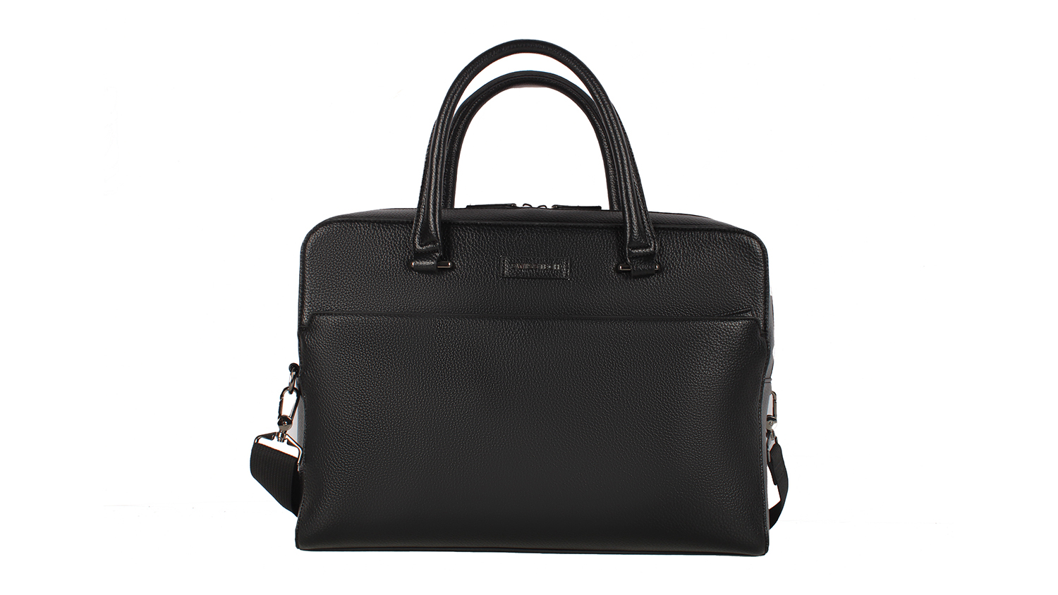 Front view of the SwissTech Quantum Business Laptop Bag with modern black look