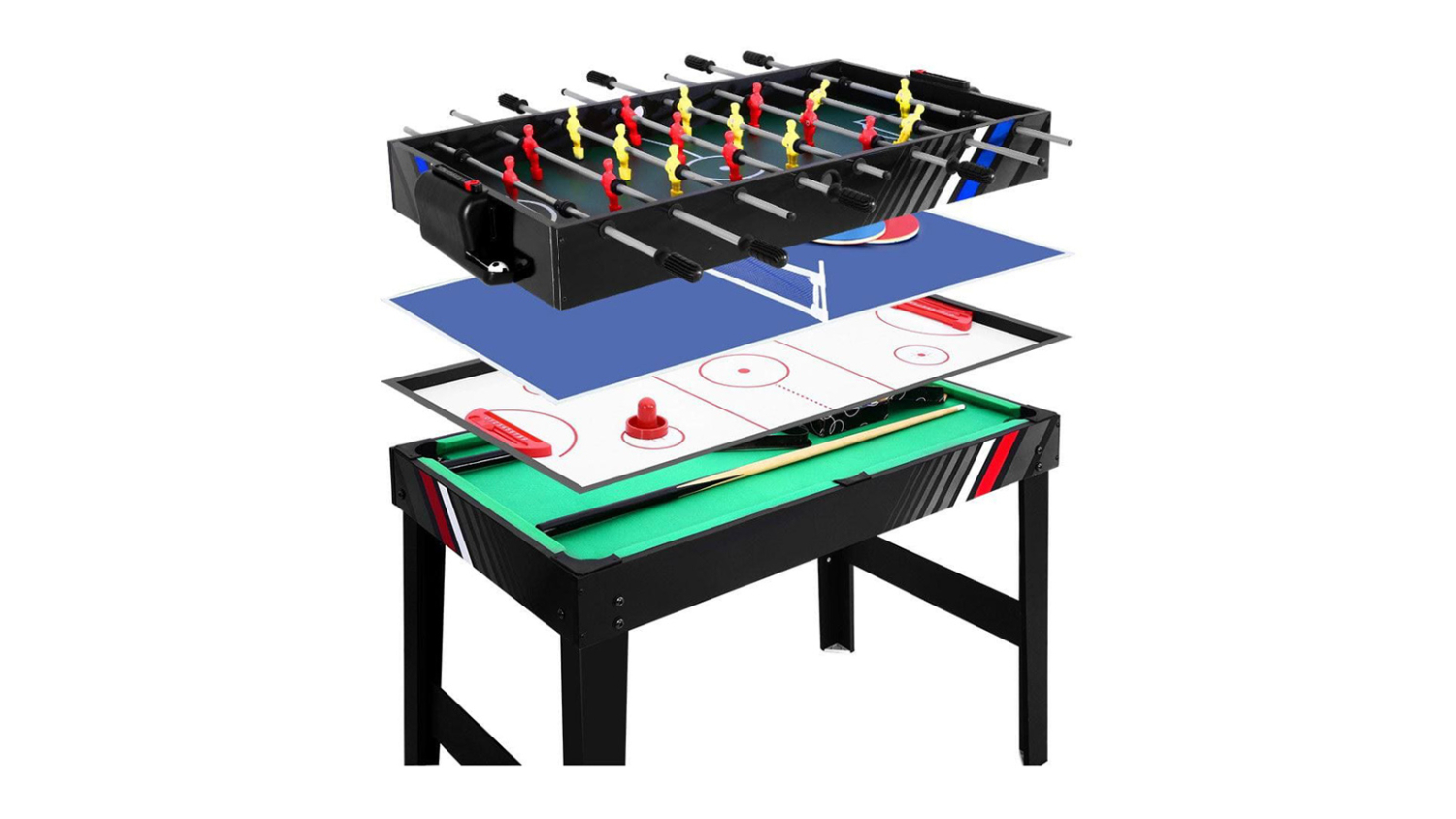 A right angle of a 4-n-1 game table