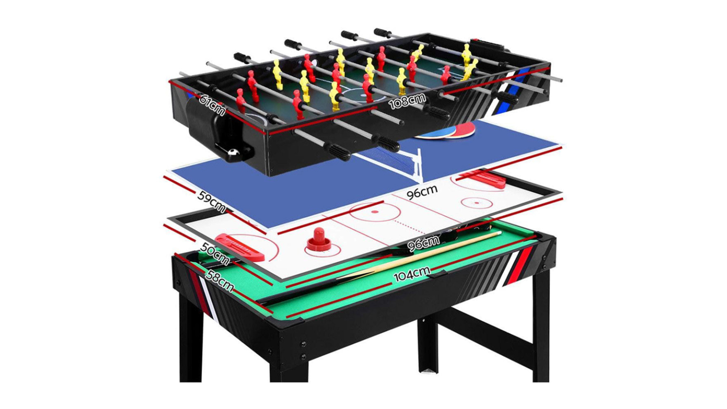 Artiss 4-in-1 Converting Family Game Table 104 x 58cm