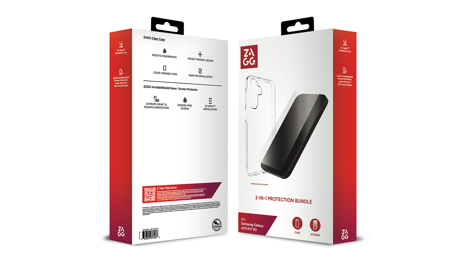 Zagg Case and Screen Protector Bundle for Samsung Galaxy A17/A17 5G - Clear (700520701)