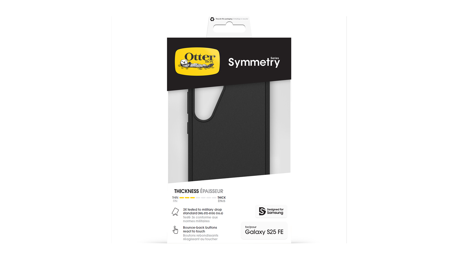 OtterBox Symmetry Case for Samsung Galaxy S25 FE - Black (77-99258)