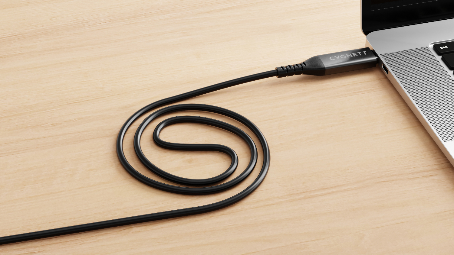 Cygnett Unite USB-C to RJ45 Gigabit Ethernet Cable 1m - Black (CY5505PCCCE)