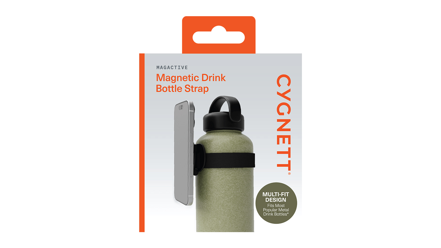 Cygnett MagActive Magnetic Drink Bottle Strap for Smartphone - Black (CY5755MAGBS)