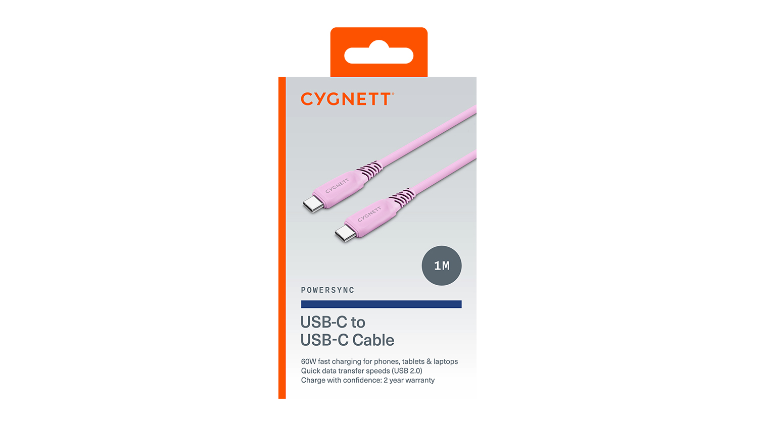 Cygnett PowerSync USB-C to USB-C Cable 1m - Lilac (CY5771PCTYC)